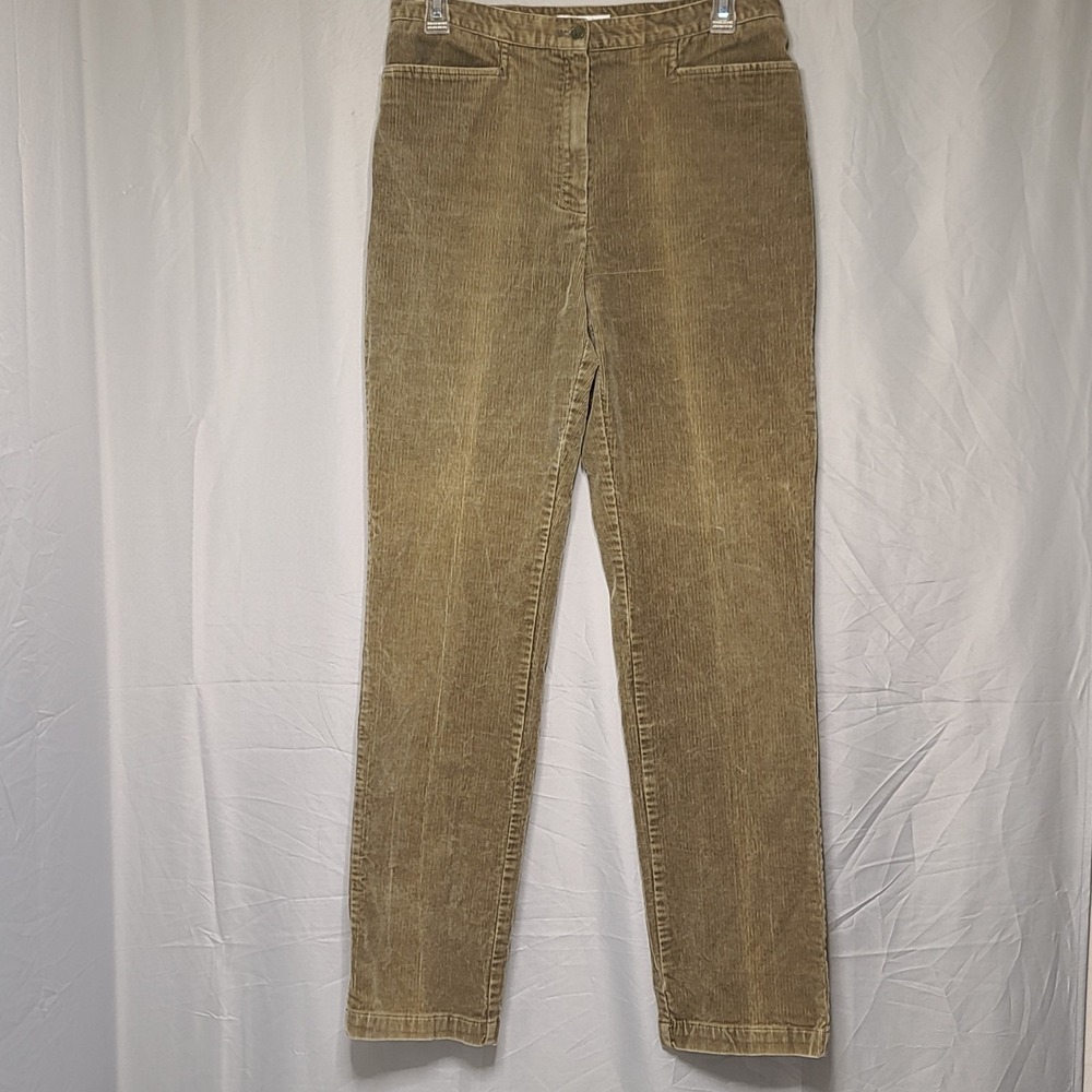 Jones Sport Corduroy Pants Womens Size 8 Stretch Brown Textured Retro Preppy